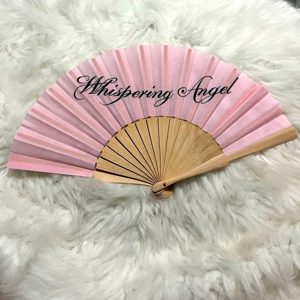 Whispering Angel Rose French Pink Hand Fan